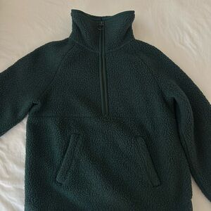 Madewell Forest Green Sherpa Zip Up